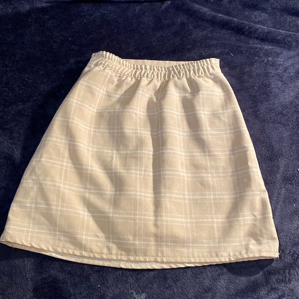 light tan plaid skirt
